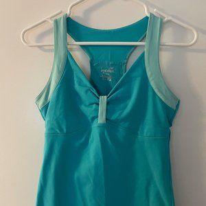 Kyodan Turquoise Workout Top w/Shelf Bra Sz M